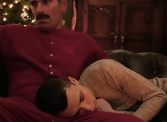 Smooth stepson fucked fast without a condom wide of sexy mustache stepdad